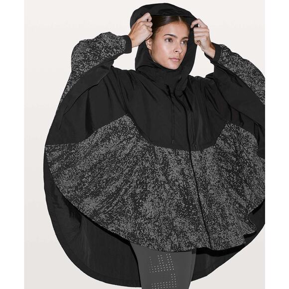 LULULEMON Ride & Reflect Jacket Womens M/L Black Hooded Packable Lightweight - Picture 4 of 16